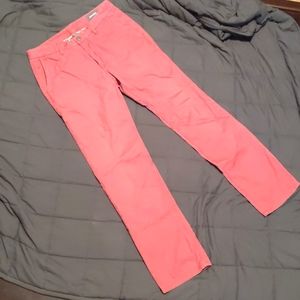 Bonobos 31/32 Pink Flat Front Slim Straight Mid Rise Chino Pant Khaki